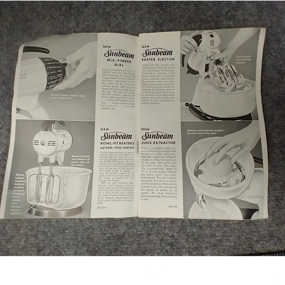 Sunbeam Mixmaster Recipe Booklet Vintage OS Red Mid Century Modern Manual